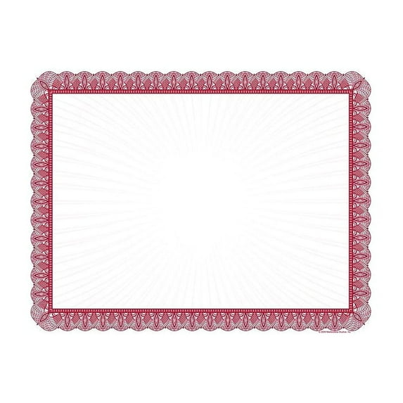 Masterpiece Studios Certificates 8.5" x 11" Red and White 100/Pack (961034S)