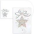 thumbnail image 1 of Masterpiece Studios Holiday Collection 12 Laser Cut Cards / 12 Envelopes, 7" x 5", Glitter Star Ornament, silver, 1 of 1