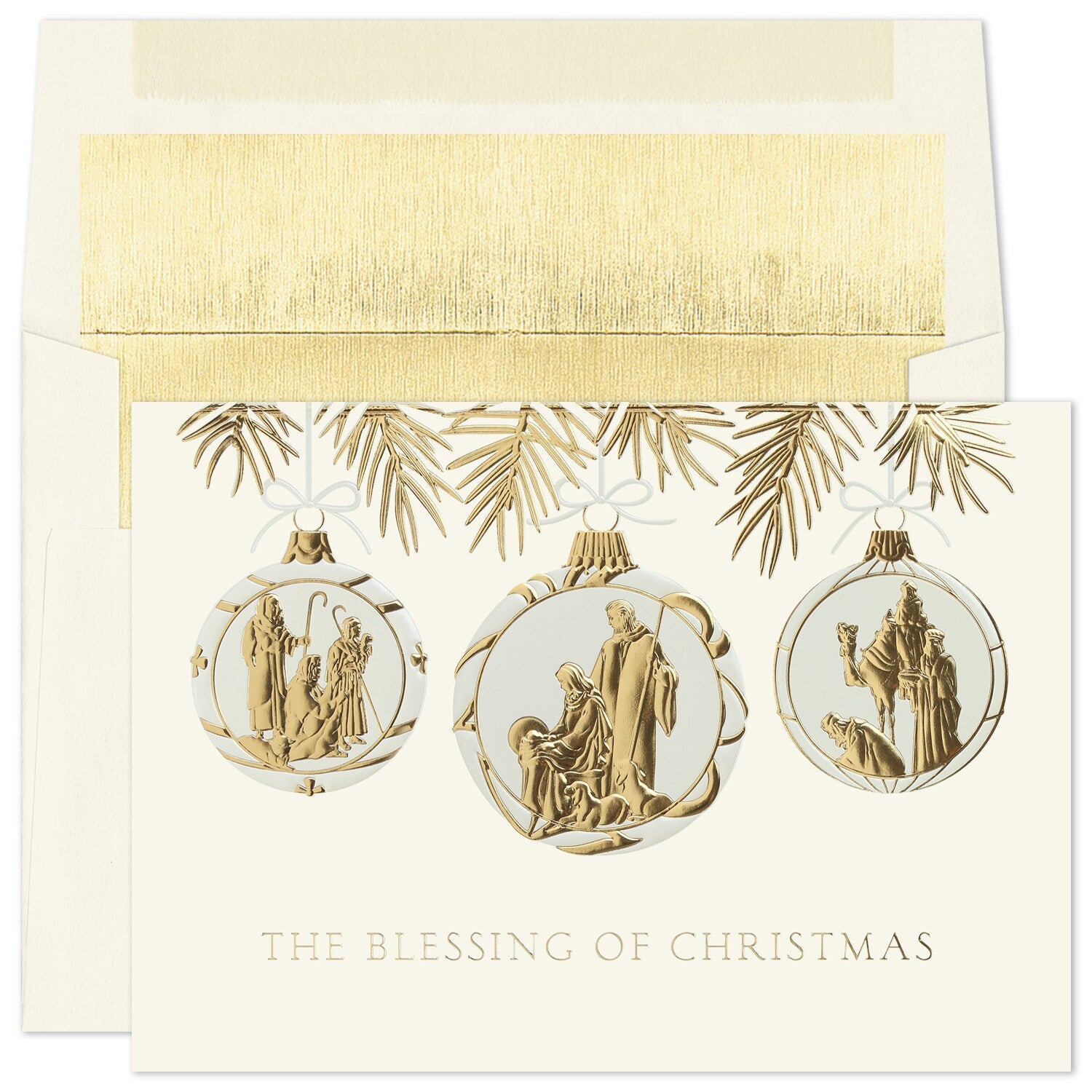Masterpiece Studios Biglietti Di Natale Three Kings | 18 Biglietti Con Buste Foderate In Lamina Oro | Versetto Religioso