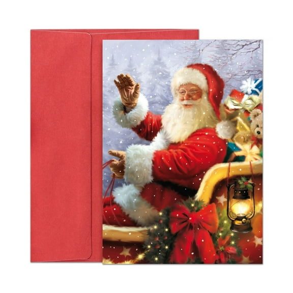 Masterpiece Studios Holiday Collection 16-Count Boxed Christmas Cards with Envelopes, 5.6" x 7.8", Sleighful of Smiles (979200)