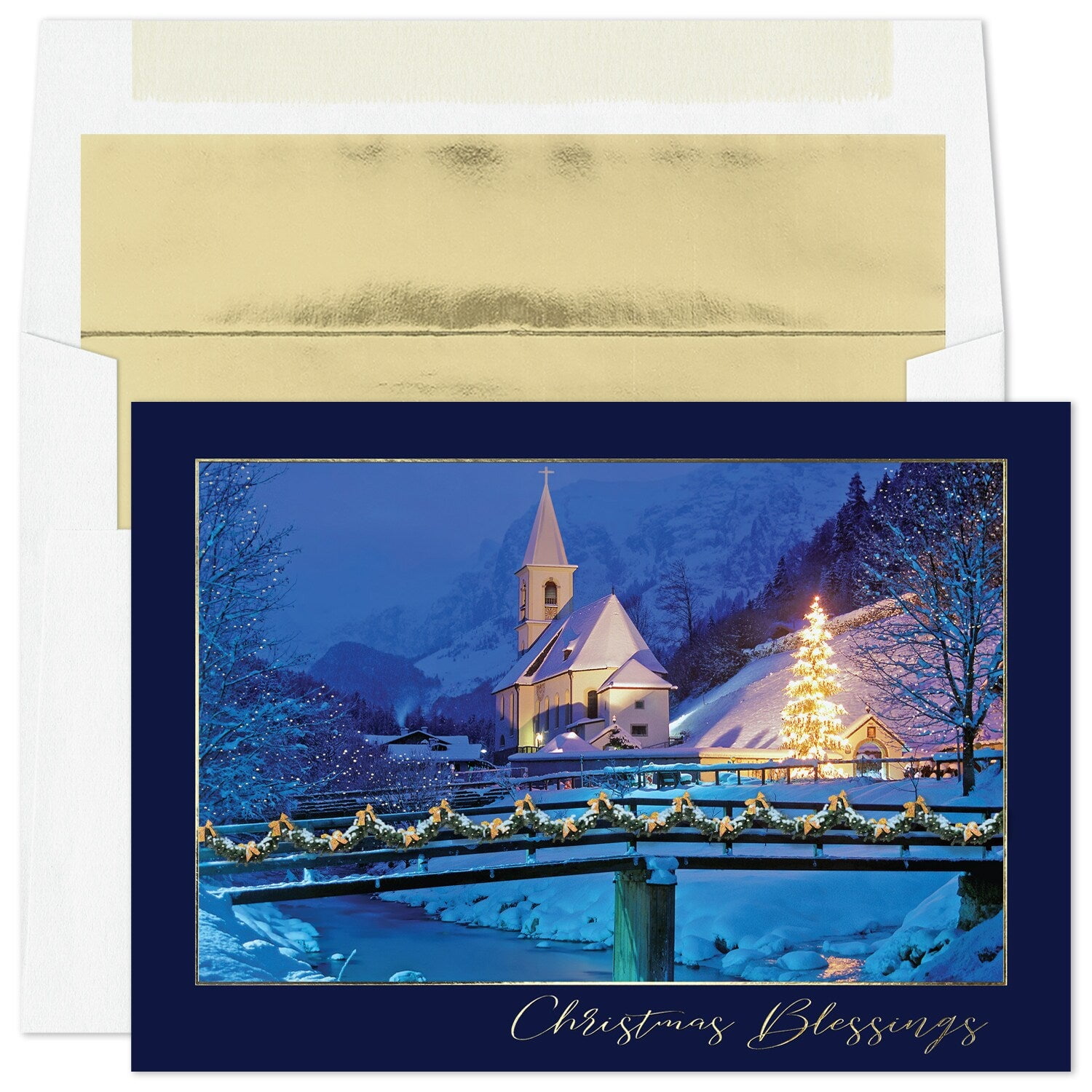 Masterpiece Studios Holiday Collection 16-Count Boxed Religious Christmas  Cards With Foil-Lined Envelopes, 7.8 x 5.6, Embossed Christmas Blessings  Ornaments 