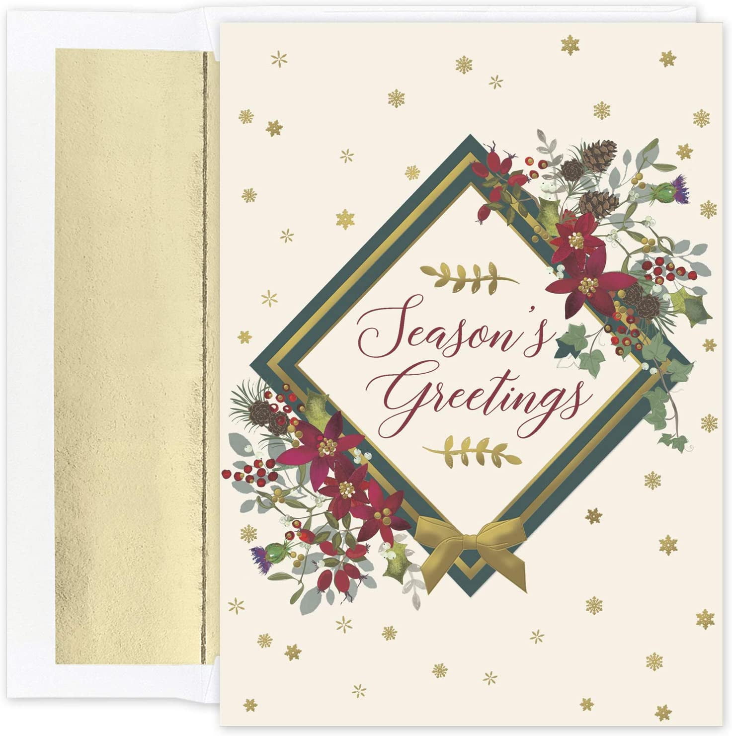 Masterpiece Studios Holiday Collection 18-count Boxed Christmas Cards With Foil Lined Envelopes 7 8 X 5 6 Gold Sparkle Ornament 936100 - View #6
