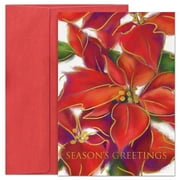 Masterpiece Studios Holiday Collection Brights Cards 16 Cards/Envelopes, Poinsettia, 5.6" x 7.8"