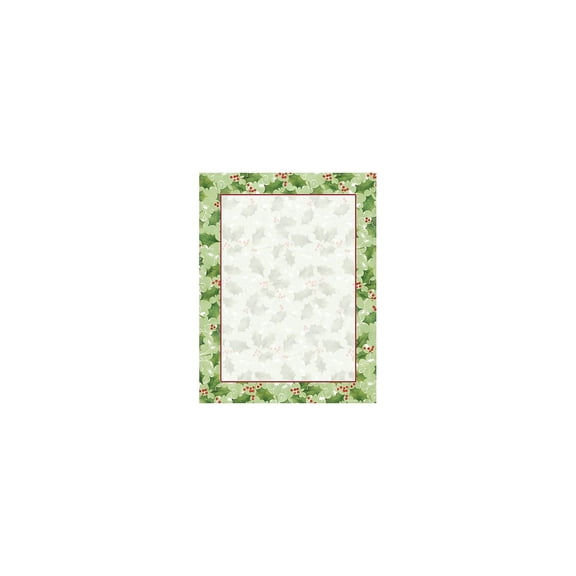 Masterpiece Studios Jolly Holly Holiday Inkjet/Laser Printer Papers, 8.5" x 11", 50 lb, 80 Sheets