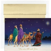 Masterpiece Studios Three Kings Holiday Classic Collection 16-Count Boxed Religious Christmas Cards with Foil-Lined Envelopes, 7.8" x 5.6"