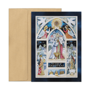 Masterpiece Studios Window into Bethlehem 16-Count Boxed Christmas Cards with Envelopes, 7.8" x 5.6" Hollyville