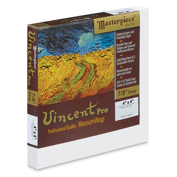 Masterpiece Vincent Pro Artfix Linen Canvas - 4" x 4", Acrylic Primed