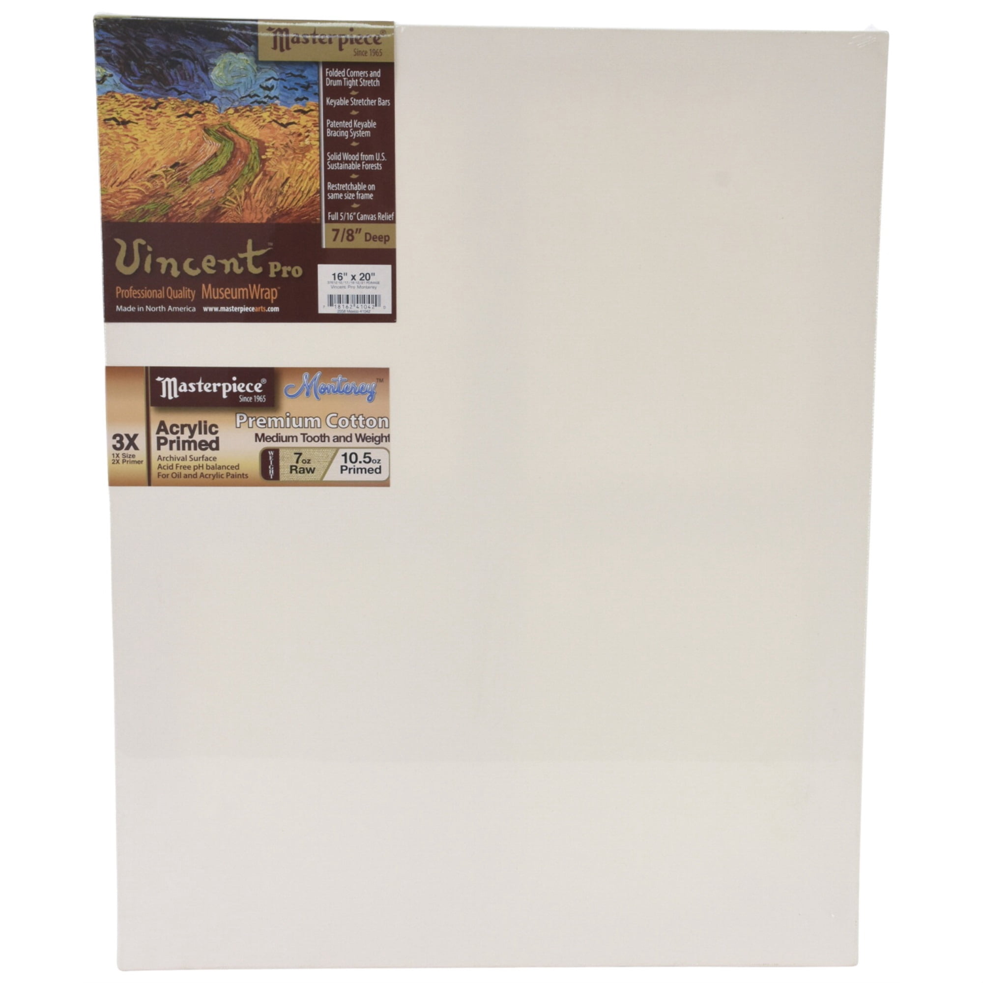 Masterpiece Vincent Pro Monterey 7/8" Profile Cotton Canvas - 16" x 20"