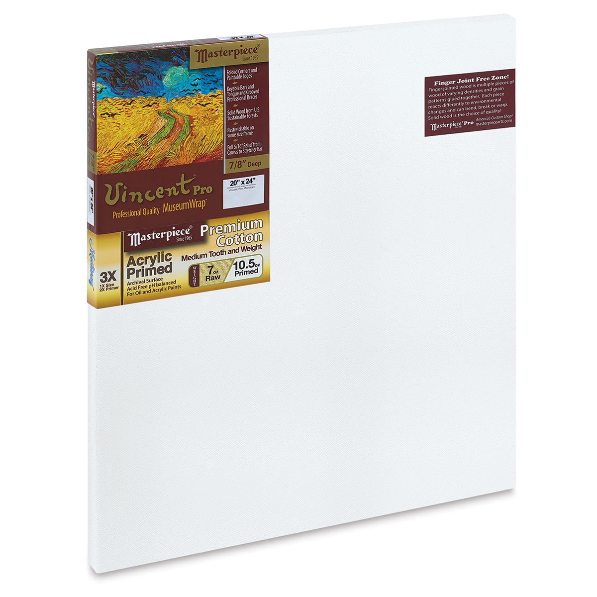 Masterpiece Vincent Pro Monterey 7/8" Profile Cotton Canvas - 20" x 24"
