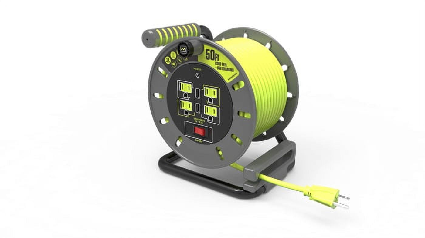 Masterplug 50ft 13amp Extension Cord Reel with USB 