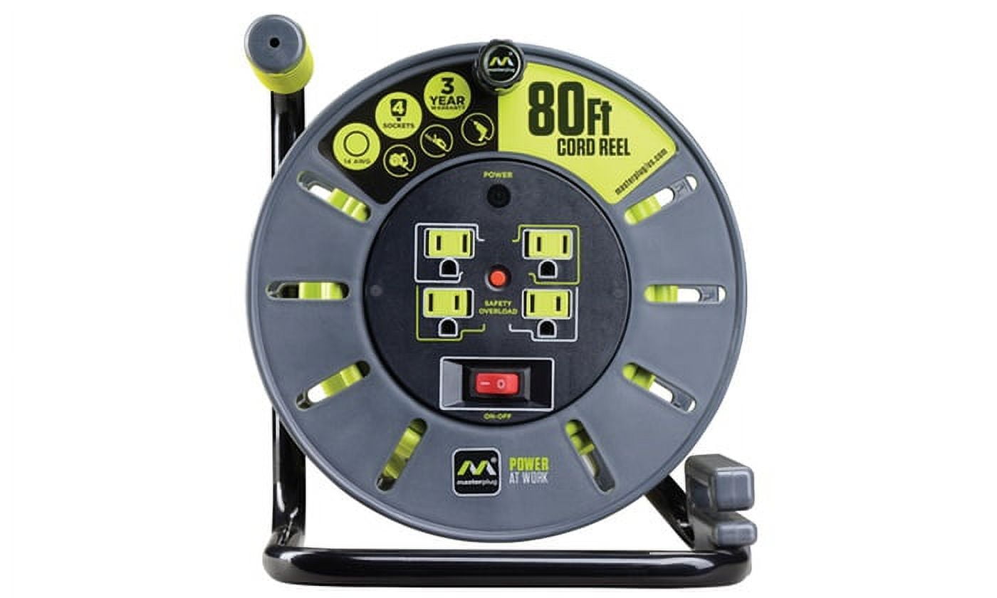Masterplug Extension Cord Reel (50 ft.) with Wall Mount 