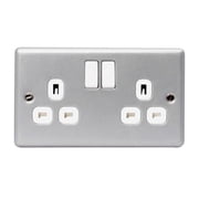 Masterplug - Metal Clad Switched Socket 2-Gang 13A