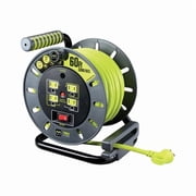Masterplug ProXT 60 ft. Plastic Cord Reel, Gray & Green - Large