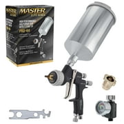 Master Elite Series High Performance HVLP Spray Gun with 1.3mm Tip with High Flow Air Pressure Regulator Gauge