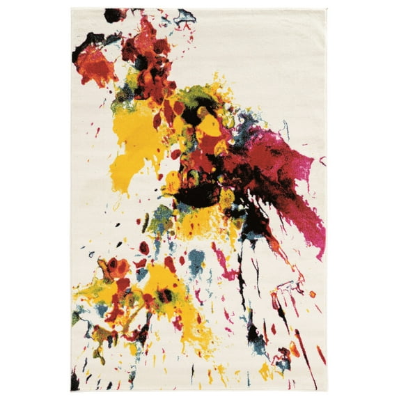 Masters Colorsplash Rug Ivory 8x10 Polypropylene Artistic Floor Covering
