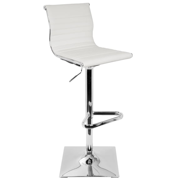 Masters Contemporary Adjustable With Swivel In White Faux Leather By