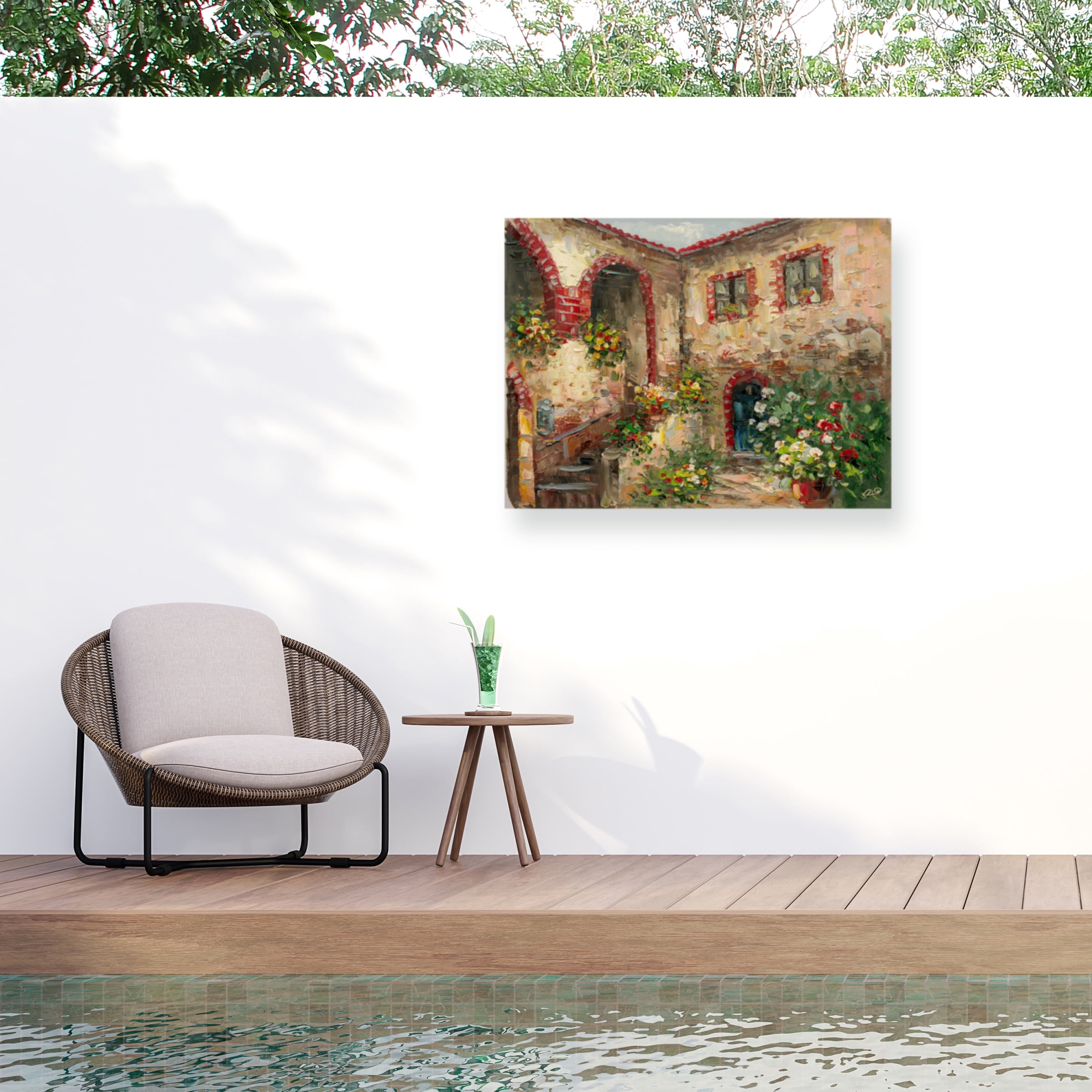 Masters Fine Art 'Tuscany Courtyard' Outdoor All-Weather Wall Decor