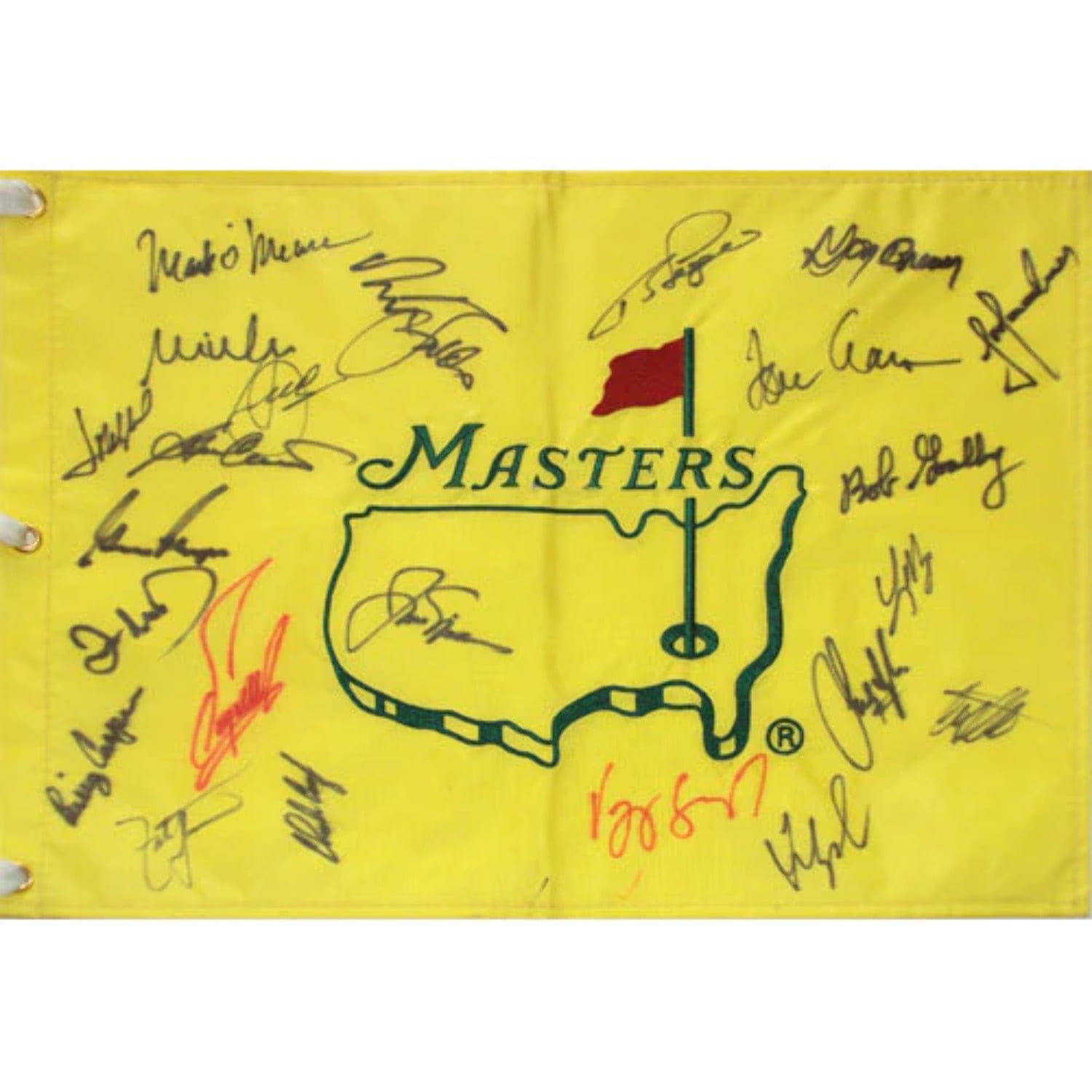 Masters Golf Pin Flag Autographed by 23 Former Champions 17