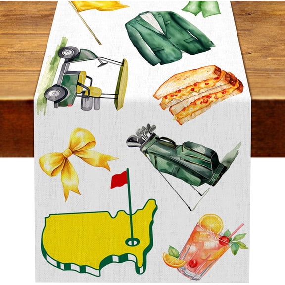 Masters Golf Table Runner Augusta National Golf Tournament Decorations Dining Room Home Kitchen Table Decor