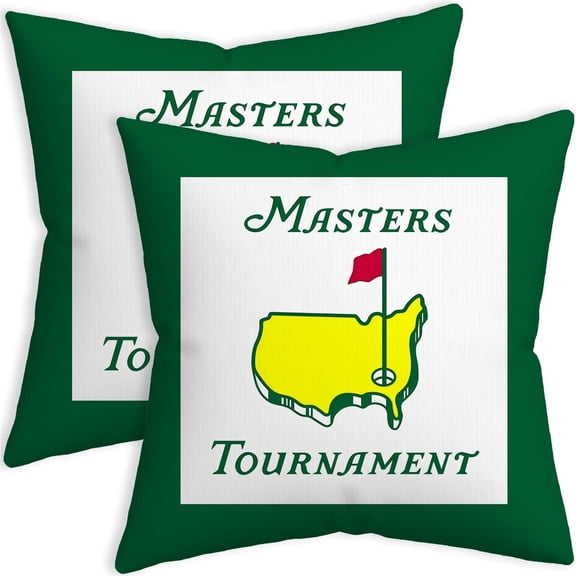 Masters Golf Tournament Pillow Covers18x18, Golf Room Decor Pillows for Couch, Polyester Throw Pillow Covers Home Decorations (Not Included fillers)
