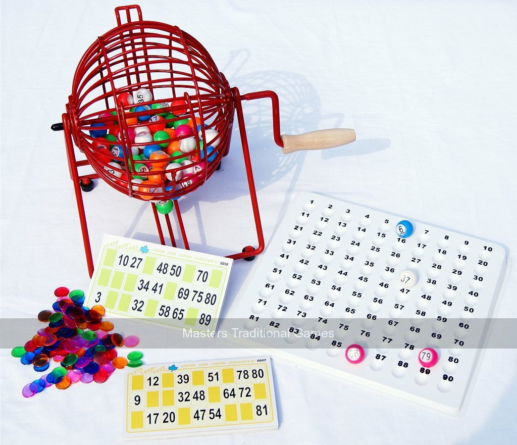 Masters Home Bingo Set Bingo Cage, 90 Balls, Tickets, Tray and