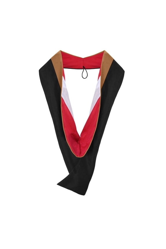 Masters Hood For Business, Accounting, Commerce, Industrial, Labor Relations - Drab/Red/White