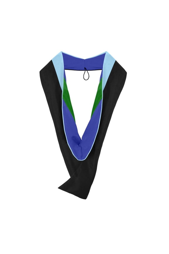 Masters Hood For Education, Counseling Guidance, Arts in Education - Light Blue/Royal Blue/Green