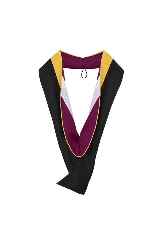 Masters Hood For Science, Mathematics, Political Science - Gold/Maroon/White