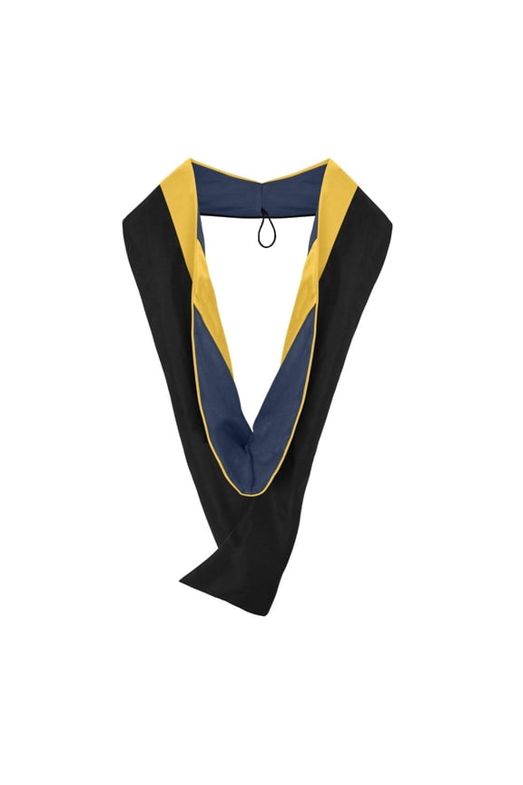 Masters Hood For Science, Mathematics, Political Science - Gold/Navy Blue/Gold