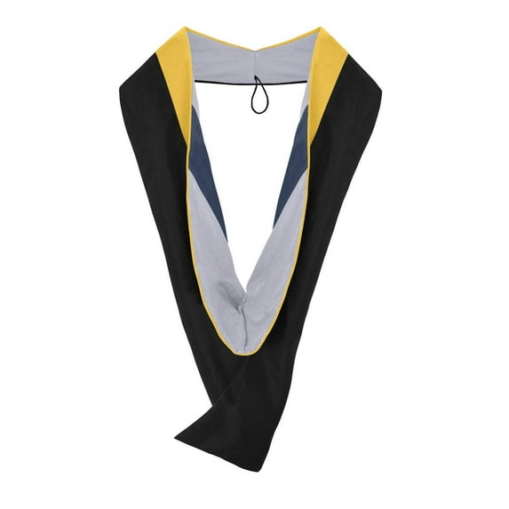 Endea Graduation Masters Hood For Science, Mathematics, Political Science - Gold/Silver/Navy Blue