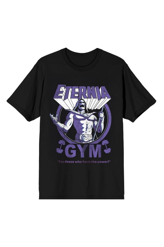 Masters Of The Universe Eternia Gym Skeletor Adult Black Crew Neck Short Sleeve T-shirt - Large