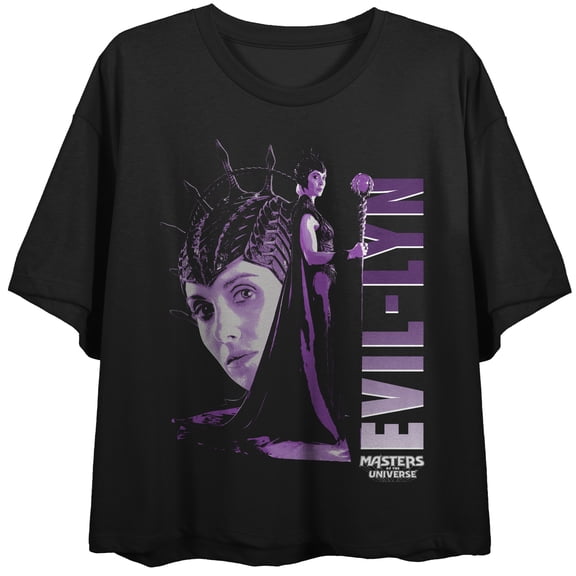 Masters Of The Universe Evil-Lyn Women’s Black Crew Neck Short Sleeve Crop Top - XL