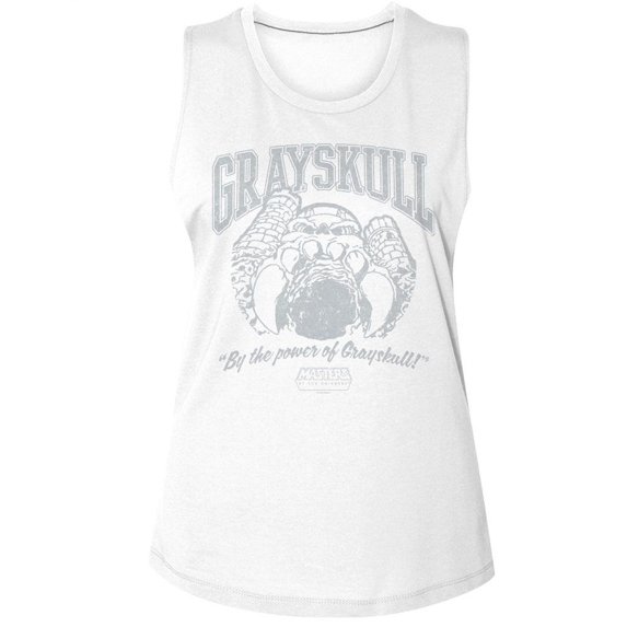 Masters Of The Universe Grayskull Collegiate White Ladies Muscle Tank M
