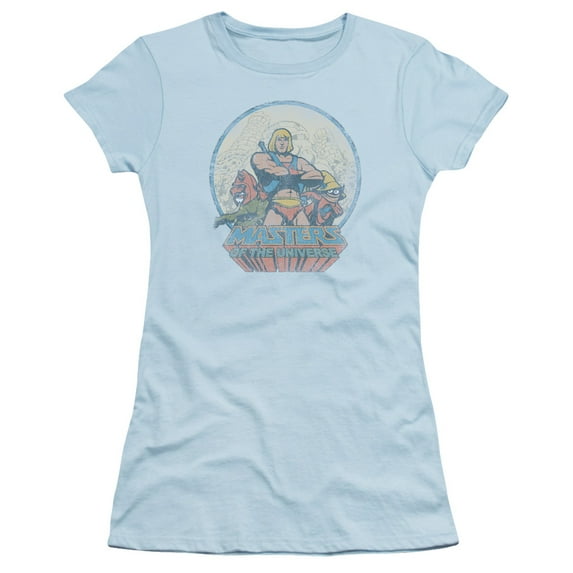 Masters Of The Universe/He Man And Crew S/S Junior Women's T-Shirt Sheer-Light Blue