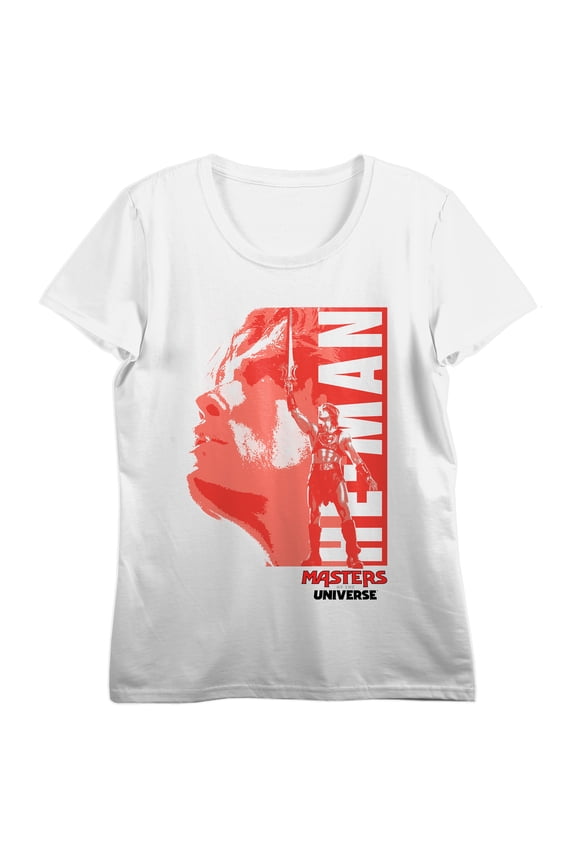 Masters Of The Universe He-Man Face Women’s White Crew Neck Short Sleeve T-shirt - Medium