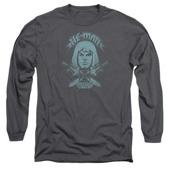 Masters Of The Universe/He Man-Long Sleeve Adult 18/1 Charcoal