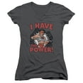 thumbnail image 1 of Masters Of The Universe/I Have The Power Junior Women's V-Neck T-Shirt Charcoal, 1 of 1