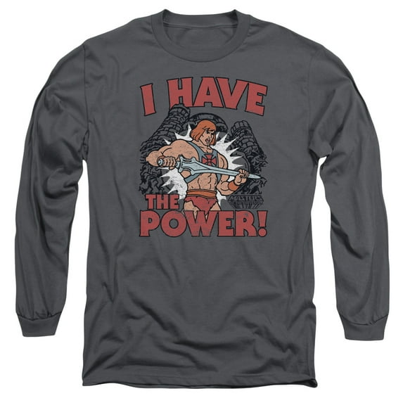 Masters Of The Universe/I Have The Power Long Sleeve Adult 18/1 T-ShirtCharcoal