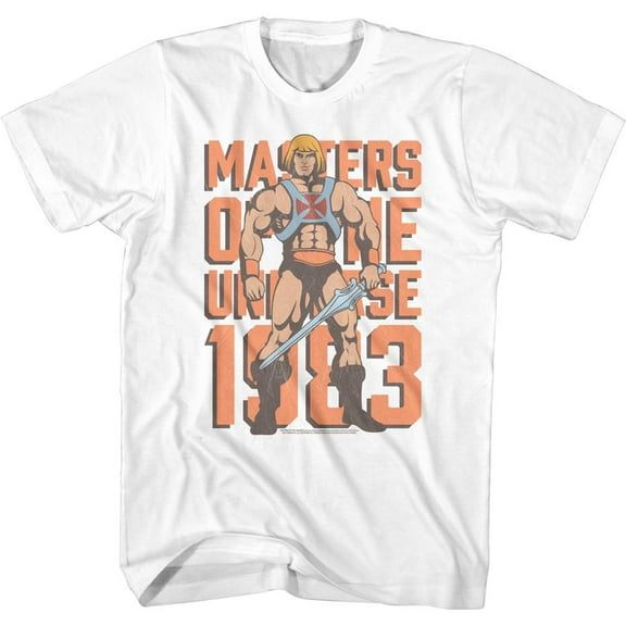 Masters Of The Universe M.O.T.U. 1983 White Adult Short Sleeves T-Shirt S