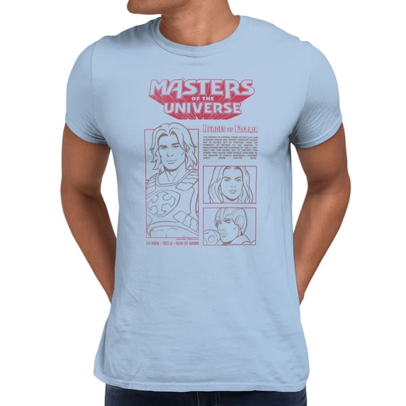 Masters Of The Universe Movie Heroes Of Eternia Team Info Men's T Shirt (Light Blue, S-XXXL)