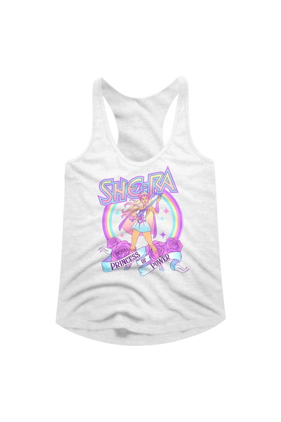 Masters Of The Universe Pastel Goodness White Women's Racerback Tank Top