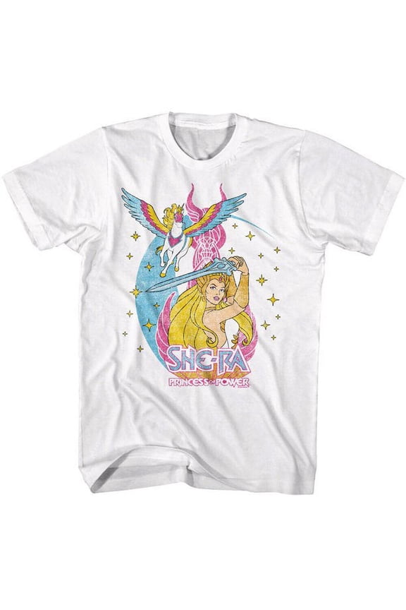 Masters Of The Universe She Ra Swiftwind Stars White Ladies Muscle Tank Xl