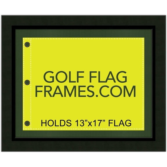 Masters Special; 16x20 Black, Moulding blk-003, NEW Fairway Green and Black Mats (holds 13x17 Masters Golf Flags; flag Not Incl) UPDATED JULY 2025