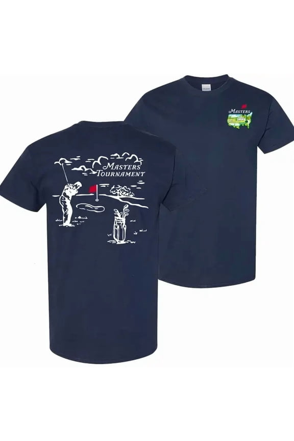 Masters Tournament Short-Sleeve Soft Cotton T-Shirt, Classic Golfer at the Green Graphic Top, Vintage Augusta Stylish Unisex Casual Golf Apparel -