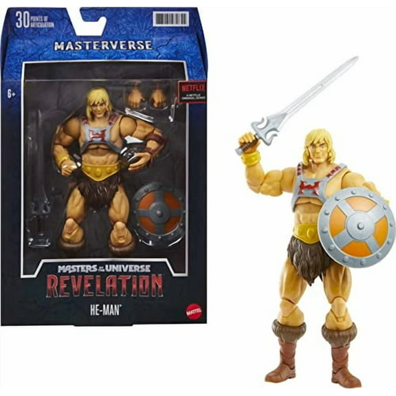 Masters of the Universe Masterverse Collection, Revelation He-Man 7-in Motu Battle Figure for Storytelling Play and Display, Gift for Kids Age 6 and Older and Adult Collectors,GYV09