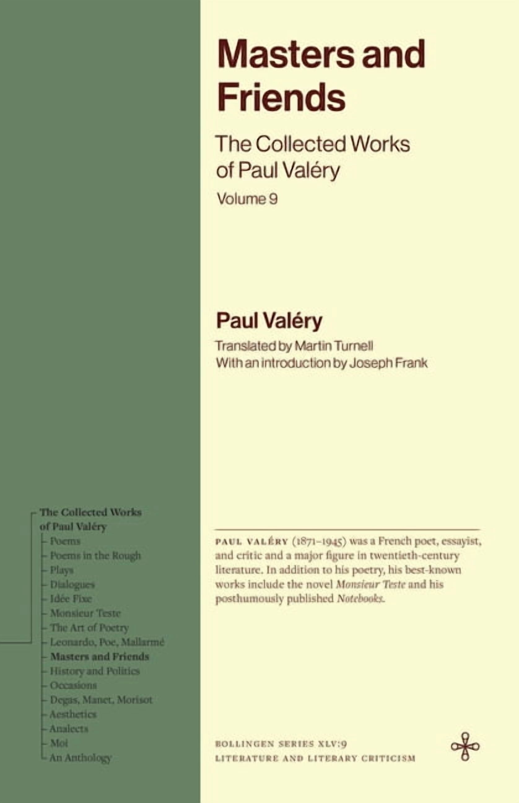 Bollingen Recollections Masters and Friends: The Collected Works of Paul ValÃ©ry, Volume 9, (Paperback)