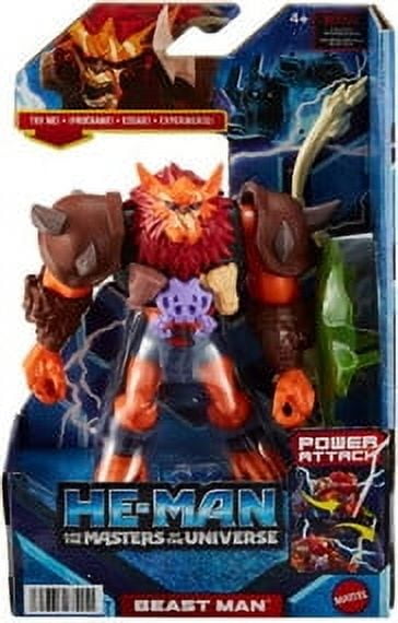 Masters of The Universe He-Man and Beast Man Action Figure, 5.5-inch Collectible Toy