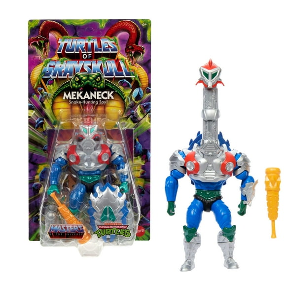 Masters of Universe Origins Turtles of Grayskull Mekaneck Action Figure, TMNT MOTU Reptile Wars Toy