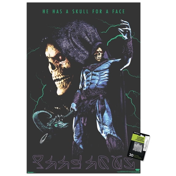 Masters of the Universe (2026) - Skeletor Skull For A Face Wall Poster with Push Pins, 22.375" x 34"