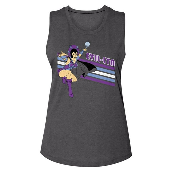 Masters of the Universe Evil Lyn Charcoal Women's Muscle Tank Top T-Shirt